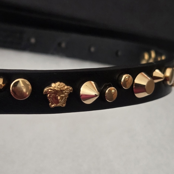 Versace Black and Gold Studded Choker Necklace - Picture 6 of 9